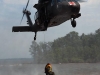 Sgt. Blake Armstrong, a flight medic with Company C, 6th Battalion, 101st Aviation Regiment, 101st Combat Aviation Brigade, conducts over-water training June 29, 2017 near Scott Air force Base. The training was part of an Air Force Survival Evasion Resistance and Escape refresher course. (Sgt. Marcus Floyd, 101st Combat Aviation Brigade)