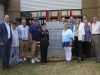 Lt. Gen. Karen Dyson, the Military Deputy to the Assistant Secretary of the Army (Financial Management and Comptroller), poses for a group picture, June 25, 2017, with veterans of the Fort Campbell finance team after the memorial rededication ceremony at the Defense Military Pay Office on Fort Campbell, Kentucky. (Sgt. Neysa Canfield/101st SBDE Public Affairs)