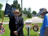 Alfred May explains the significance of the Alpha Company memorial to the current Soldiers of Alpha Company, 1st Battalion, 506th Infantry Regiment, 1st Brigade Combat Team, 101st Airborne Division (Air Assault) on May 13, 2016. May was one of the original members that helped to create the first memorial in Camp Evans, Vietnam in 1971 and the recreated memorial that stands in Fort Campbell today. (Staff Sgt. Jesse Anderla, 1st Brigade Combat Team, 101st Airborne Division (Air Assault) Public Affairs)