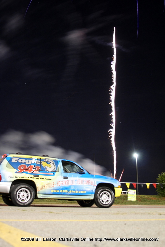 A firework races towards the sky