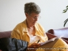 Bernis Terhune, poet, playwright, storyteller and author sits in on Darnell Arnoult\'s presentation at the 2009 Clarksville Writers\' Conference