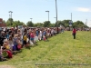 Kids lining up for the Easter Egg Hunt.