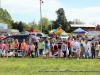 Kids lining up for the Easter Egg Hunt.