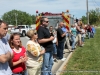 Parents and volunteers lining up to help watch out for the kids.