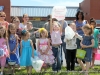 Kids lining up for the Easter Egg Hunt.