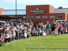 Kids lining up for the Easter Egg Hunt.