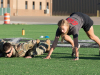 Austin Peay State University’s softball team participates in a workout called the Harper with 5th Special Forces Group (Airborne) soldiers at Fort Campbell, Ky., Friday, Oct. 18, 2019. These events were designed to develop soldier like teamwork within the team. (Sgt. Christopher Roberts)