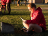Austin Peay State University’s softball team locates a fallen soldiers tree and stone on Gabriel Field at Fort Campbell, Ky, Friday, Oct. 18 2019. “It’s a huge honor for my team to wear these names on their jerseys and it’s amazing that we are getting an opportunity to represent a family that’s lost someone.” Said APSU softball teams head coach. (Sgt. Christopher Roberts)