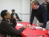 Fly Williams reminisces with a former classmate and APSU football player