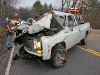 The Chevy pickup after it was pulled back onto the road. (Photo by CPD – Jim Knoll)