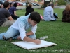 Artists sketch the Trahern Building