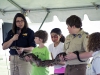 Jacqueline Menish from the Nashville Zoo, introduced a boa constrictor to some brave Campbell Crossing residents.