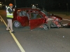 2009 Pontiac G-3 Hatchback stuck a utility pole on Madison Street Monday night. (Photo by CPD-Jim Knoll)