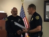 Officer Stanfill and Chief Ansley- Receiving the Retirement Certificate