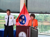 (L-R) Clarksville Police Chief Al Ansley and Clarksville Mayor Kim McMillan.