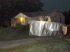 Stolen building supply truck crashes into the side of a house. (Photo by CPD-Jim Knoll)