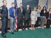 (Left to Right) Chief Ansley, Jack Williams, Justin Pequignot,  Joshua Katz, Clarksville Mayor Kim McMillan, Melissa Smith, Rebecca Erickson, and Heather Lombardo. (Photo by CPD-Jim Knoll)