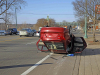 2008 Hyundai hits a light pole on Riverside Drive causing it to flip over and land on it's roof. (Jim Knoll, CPD)