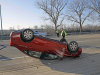 2008 Hyundai hits a light pole on Riverside Drive causing it to flip over and land on it's roof. (Jim Knoll, CPD)