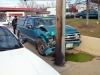 Chevy S-10 pickup hits utility pole after breaks fail coming down Crossland Avenue to Riverside Drive. (Photo by CPD-Jim Knoll)