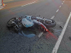 Yamaha motorcycle crashed into a GMC Terrain on Wilma Rudolph Boulevard Saturday afternoon. (Officer Parkes, CPD)