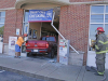 A pickup truck crashed into the front doors of F&M Bank on Madison Street today. (Jim Knoll, CPD)