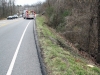 A 2008 Chevy Impala runs off the road on the 41A-Bypass Monday. (Photo by CPD-Jim Knoll)