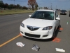 Mazda 3 that stuck and killed a pedestrian on Fort Campbell Boulevard Tuesday, October 16th. (Photo by CPD-Jim Knoll)