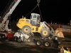 A crane had to be used to remove the front end loader from the top of the cab. (Photo by CPD-Jim Knoll)