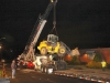 A crane had to be used to remove the front end loader from the top of the cab. (Photo by CPD-Jim Knoll)