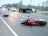 Chevy Silverado pulled into the path of a motorcyclist early this morning. (Photo by Jim Knoll-CPD)