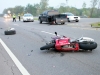 Chevy Silverado pulled into the path of a motorcyclist early this morning. (Photo by Jim Knoll-CPD)