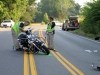 Harley motorcycle involved in a vehicle crash Friday morning. (Photo by CPD-Jim Knoll)