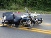 Harley motorcycle involved in a vehicle crash Friday morning. (Photo by CPD-Jim Knoll)