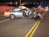 Nissan Altima crashed into a retaining wall on Cumberland Drive early Sunday morning.