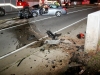 Nissan Altima crashed into a retaining wall on Cumberland Drive early Sunday morning.