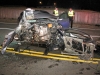 Nissan Altima crashed into a retaining wall on Cumberland Drive early Sunday morning.