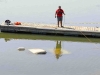 1983 Dodge Pickup being pulled out of the water at Liberty Park's Freedom Point.