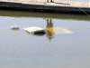 1983 Dodge Pickup being pulled out of the water at Liberty Park's Freedom Point.