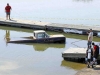 1983 Dodge Pickup being pulled out of the water at Liberty Park's Freedom Point.