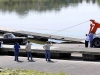 1983 Dodge Pickup being pulled out of the water at Liberty Park's Freedom Point.