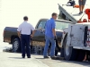 1983 Dodge Pickup being pulled out of the water at Liberty Park's Freedom Point.