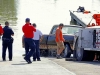 1983 Dodge Pickup being pulled out of the water at Liberty Park's Freedom Point.