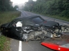 The Mazda Miata after it was pulled out of the embankment. (Photo by CPD-Jim Knoll)