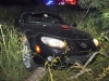 Mazda Miata collided with a Ford Mustang and then went off an embankment early Thursday morning. (Photo by CPD-Jim Knoll)