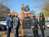 Commissioner Mark Ezell, Clarksville Mayor Joe Pitts, Charlie-Cushman, Visit Clarksville Board Chair Ginna Holleman with the Cushman “Tennessee Music Pathways” Marker