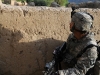 U.S. Army Pfc. Claudio J. Wilson of Brooklyn, NY, a grenadier with 1st Platoon, Company A, 1st Battalion, 327th Infantry Regiment, Task Force Bulldog, provides security for his platoon outside the village of Angla Kala in eastern Afghanistan’s Kunar Province the morning of Sept. 16th. (Photo by U.S. Army Staff Sgt. Gary A. Witte, 300th Mobile Public Affairs Detachment)