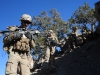 Sgt. Brent Eichler, an infantryman with 1st Platoon, 1st Battalion, 506th Infantry Regiment "Red Currahee," 4th Brigade Combat Team, 101st Airborne Division (Air Assault), walks down the slope with some of his fellow Currahees during a joint patrol with the Afghan National Army soldiers with 6th Khandak, 1st Brigade, 203rd Corps from Combat Outpost Wilderness, Afghanistan, Oct. 21, 2013. (U.S. Army photo by Staff Sgt. Todd A. Christopherson, 4th Brigade Combat Team Public Affairs)