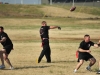 FORT CAMPBELL, Ky- As defenders put the pressure on the quarterback for the non-commissioned officers team, he slings the football towards his receiver during the first annual 1st Battalion, 506th Infantry Regiment, 4th Brigade Combat Team, 101st Airborne Division, Turkey Bowl, November 21, 2012, with the officers managing to edge the non-commissioned officers by one touchdown to claim victory at Fort Campbell, Ky. (U.S. Army photo by Maj. Kamil Sztalkoper, 4th Brigade Combat Team Public Affairs)