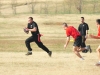 FORT CAMPBELL, Ky- Defenders attempt to catch the streaking quarterback for the non-commissioned officers team who is racing towards the end zone during the first annual 1st Battalion, 506th Infantry Regiment, 4th Brigade Combat Team, 101st Airborne Division, Turkey Bowl, November 21, 2012, with the officers managing to edge the non-commissioned officers by one touchdown to claim victory at Fort Campbell, Ky. (U.S. Army photo by Maj. Kamil Sztalkoper, 4th Brigade Combat Team Public Affairs)